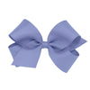 Wee Ones Girls' Classic Grosgrain Hair Bow With Plain Wrap Center On A Weestay Hair Clip, Handmade, Medium Sized Bow, Blue Bird