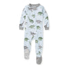 Burt'S Bees Baby Baby Boys Pajamas, Zipfront Nonslip Footed Pjs, Organic Cotton Baby And Toddler Sleepers, Happy Herbivores, 18
