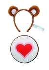 Fun Costumes Tenderheart Bear Care Bears Ears & Patch Costume Accessory Kit - Faux Fur Ears and Iron-On Patch - Standard - Multi