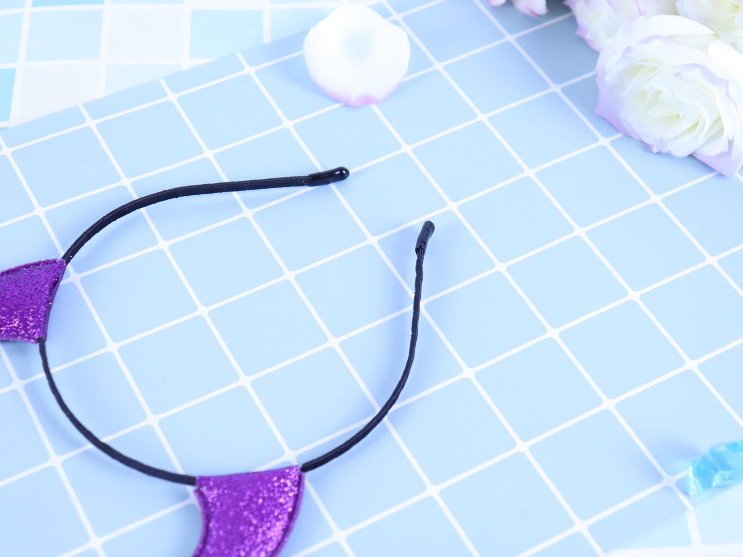 Bonnie Z. Leonardo Glitter Devil Horns Headband Black