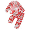 Afunbaby Toddler Baby Girl Boy Silk Satin Pajamas Set Button Down Pjs Kids Long Sleeve Shirt Pants Christmas Pjs Sleepwear (Red