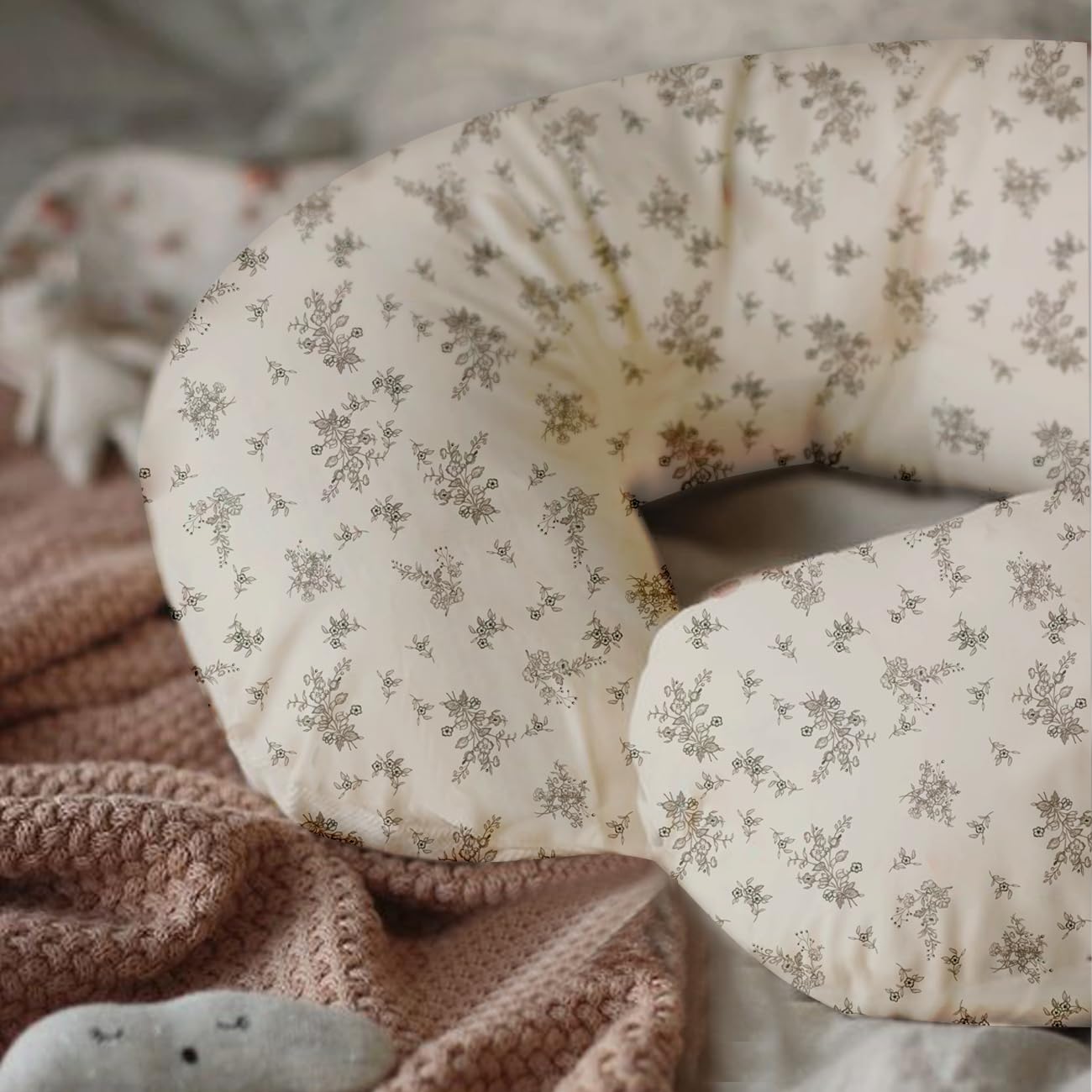 Lethooly Nursing Pillow Cover,2-Pack Removable Cover For Breastfeeding Pillows,Ultra-Soft Baby Nursing Pillow, Fits Newborn Feed