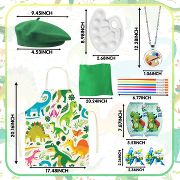 Dtesl 15Pcs Kids Artist Costume Set,Art Apron For Kids,Painter Dress-Up For Halloween Career Day Costume Theme Party