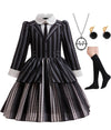 Xefenki Black Addams Costume Dress Kids Girls Halloween Cosplay Birthdays Outfits 12-13Y