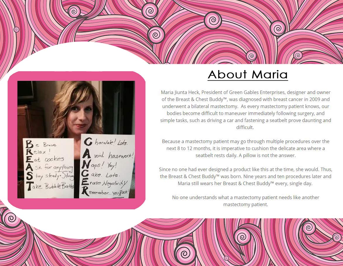 The Breast & Chest Buddy - Seatbelt Cushion For Open Heart Surgery, Mastectomy And Chest Reconstruction Sites - Solid Gray With