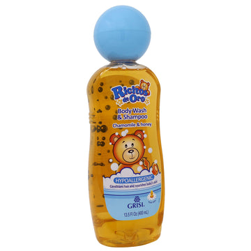 Ricitos De Oro 2-In-1 Baby Hair And Body Wash, Hypoallergenic Tear Free Body Wash And Shampoo With Chamomile And Honey, Cleansin