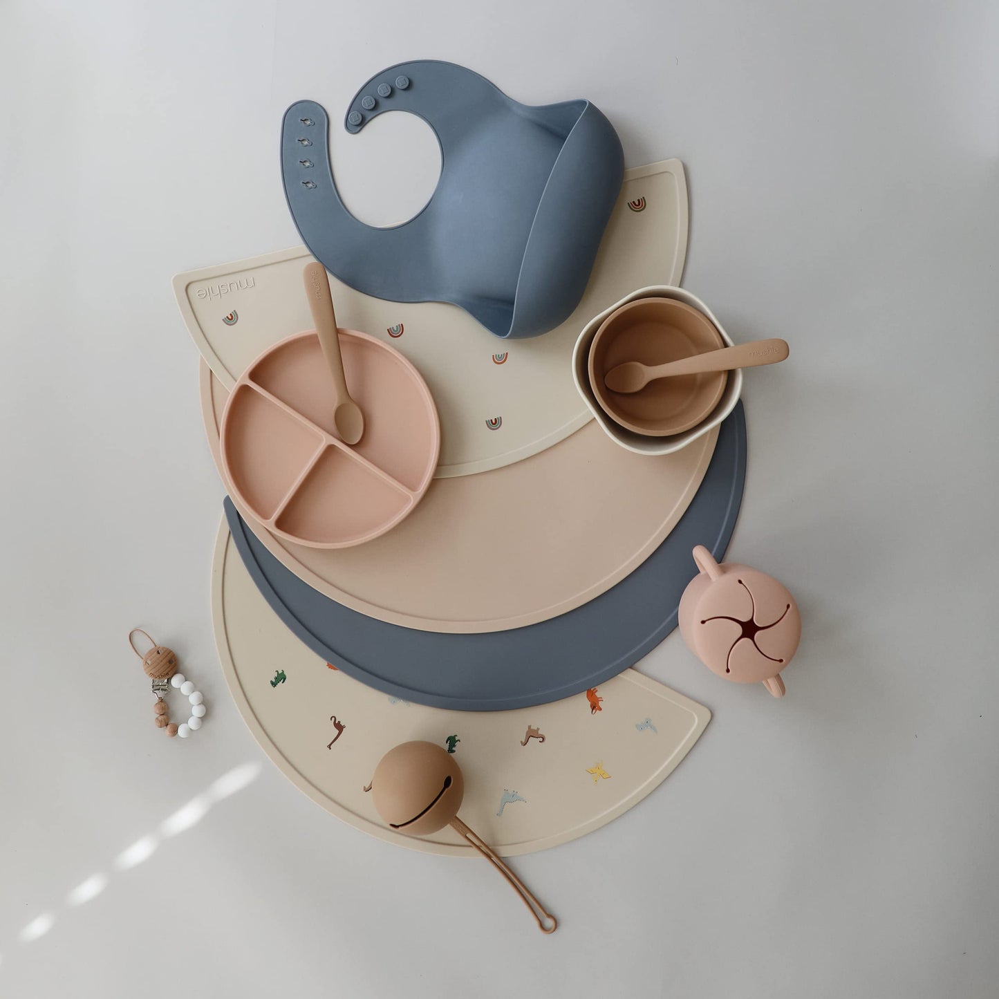 Mushie Silicone Placemat For Kids | Bpa-Free Non-Slip Design (Dinosaurs)