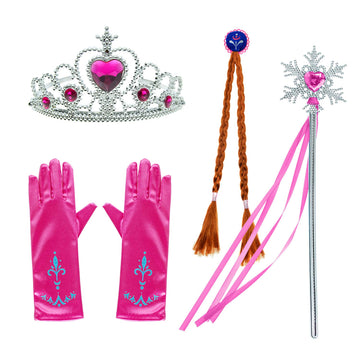 Party Chili Princess Costumes Birthday Party Dress Up For Little Girls/Long Sleeve With Cape,Wig,Crown,Gloves 9-10 Years (150)