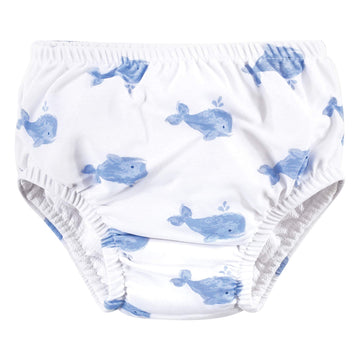 Hudson Baby Unisex Baby Swim Diapers, Blue Whale Navy Anchor, 4 Toddler