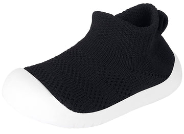 Baby Shoes Girls Boys Toddler Socks Breathable Baby Slippers Infant First Walking Sneaker Non Slip Soft Rubber Sole,Black-2