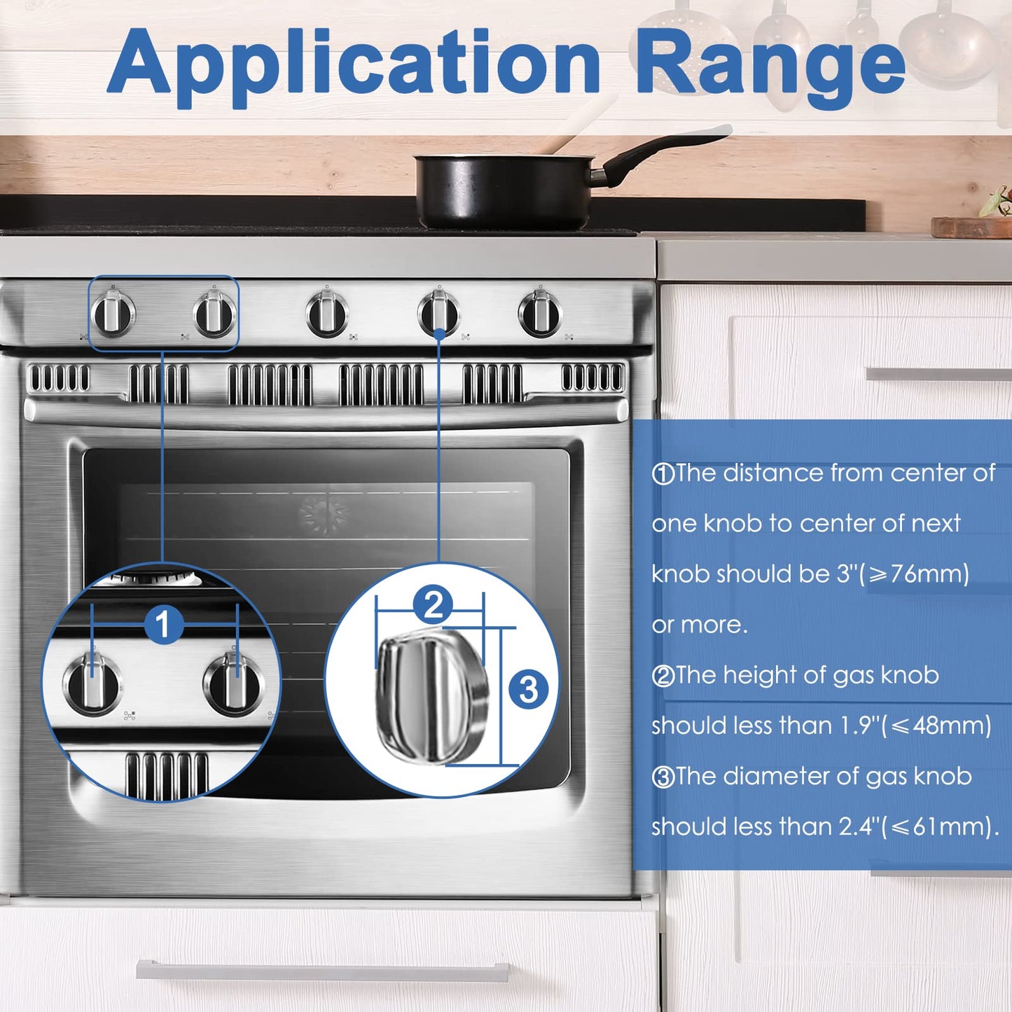 Grenfu Stove Knob Covers For Child Safety (5 + 1 Pack) Gas Stove Knob Covers With Strong Adhesive Double-Sided Tape Oven Knob Co