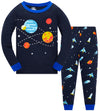 Popshion Planet Pajamas For Boys Long Sleeve Cotton Space Pjs Toddler 2 Piece Galaxy Sleepwear Kids Rocket Pants Set Boy Jammies