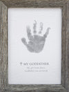 The Grandparent Gift Godfather Godchild Handprint Frame, Grey
