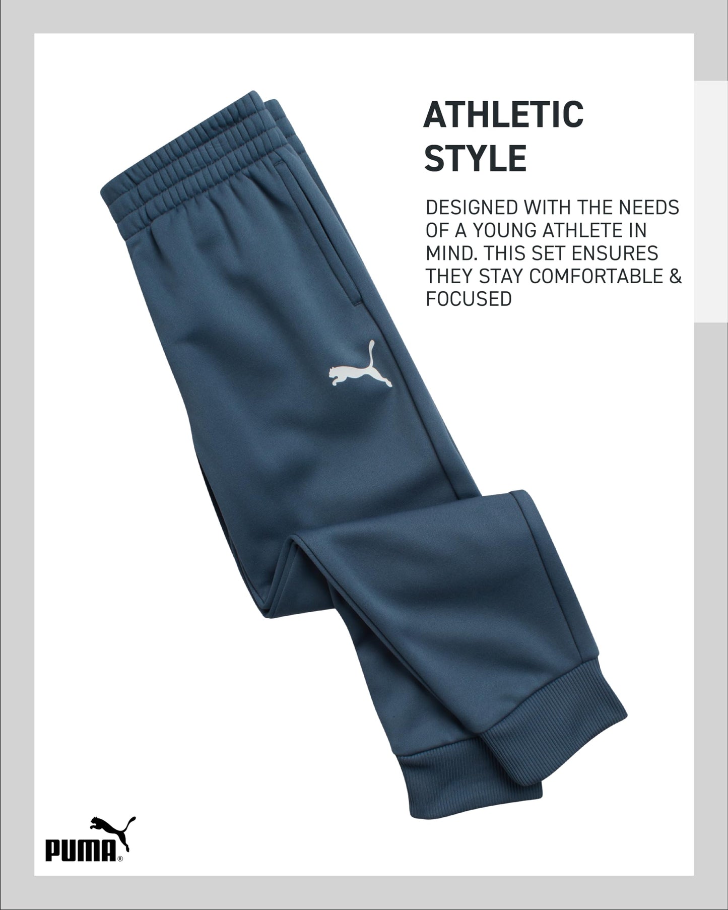 Puma Toddler Boys' Pant Set - 2 Piece Short Sleeve T-Shirt And Active Performance Fleece Joggers For Toddler Boys (18M-5T), Size