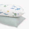 Little Unicorn Standard Pillowcase 2 Pack | Super Soft & Breathable Muslin Fabric | Snug Envelope Closure (Whales)