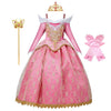 Myrisam Girls Fancy Princess Sleeping Beauty Lace Dress Halloween Costume Birthday Cosplay Party Dress Up Outfit W/Accessories 7
