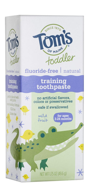 Toms of Maine Toddlers Fluoride-Free Natural Toothpaste in Mild Fruit Gel, 1.75 Ounce