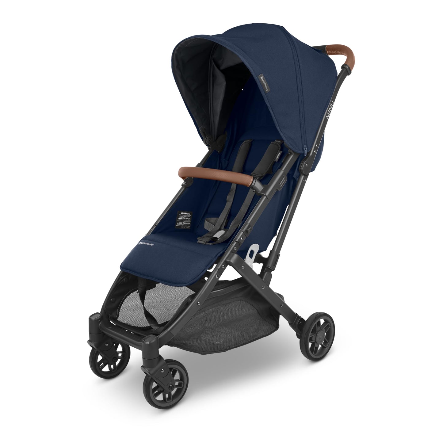 UPPAbaby Minu V2 Travel Stroller/Lightweight, Portable Design/One-Hand Fold/Shoulder Strap and Leather Bumper Bar Included/Noa (