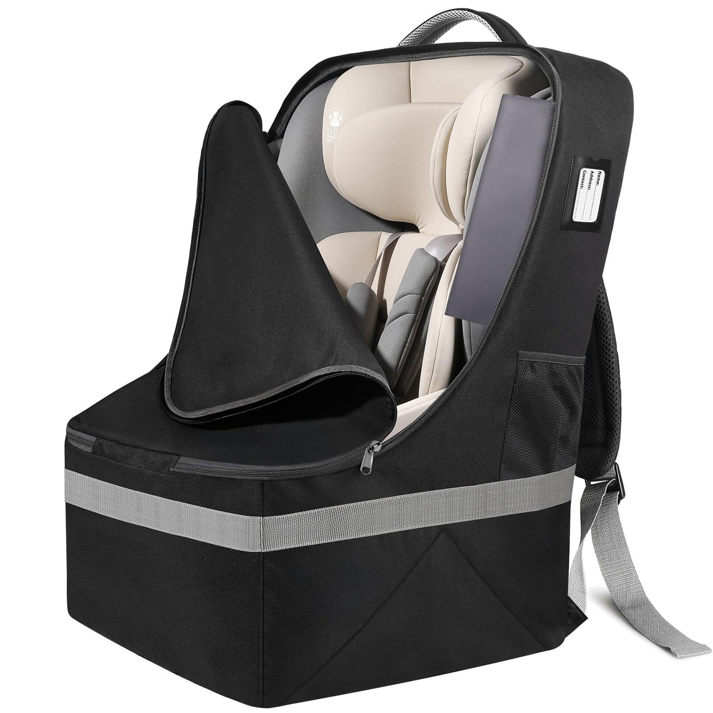 Padded Car Seat Travel Bag For Airplane: Backpack Car Seat Cover for Air Travel, Carseat Bag With Shoulder Strap for Infant Car