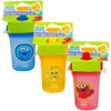 Sesame Street Sesame Beginnings 8Oz. Spill Proof Cups - Big Bird, Cookie Monster And Elmo (3-Pack), Multicolored
