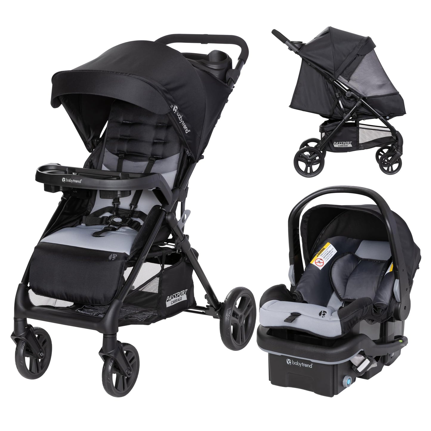 Baby Trend Passport Carriage Stroller Travel System with EZ-Lift Infant Car Seat, Dash Black