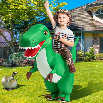 Goosh Inflatable Dinosaur Costume Kids 48In Halloween Blow Up Costumes For Boys Girls Riding T Rex Air Costume For Party