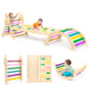 7In1 Extra Large Pikler Triangle Set, Indoor Climbing Toys For Toddlers, Foldable Wooden Montessori Climbing Set With Arch, Ramp