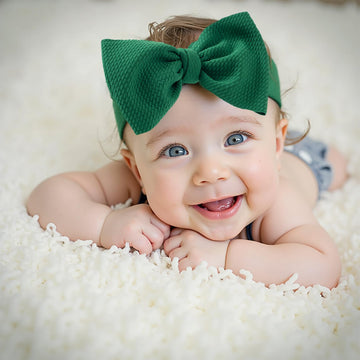 Qfv Infant Bows St Patrick'S Day Baby Girls Bows Headband, Newborn Soft Baby Hairband, One Sizes Fits All Baby