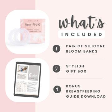 Cradle & Grace Bloom Bands, Silicone Rings For Silver Nursing Cups, Flower Comfort Rings For Silver Nipple Covers, Breastfeeding