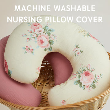 Nursing Pillow Cover, 2 Pack Muslin Nursing Cover For Breastfeeding Pillows, Infant Nursing Pillow Slipcover For Baby Boy Girl N