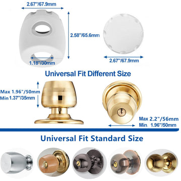 Yugtcen Door Knob Child Proof Locks, 4 Pack Child Proof Door Knob Covers, Door Handle Child Proof For Toddler Baby Kids Toddler