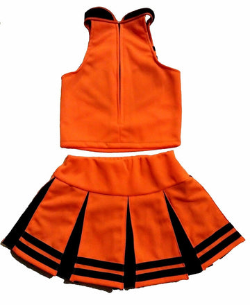 Total 2550 Little Girls' Cheerleader Cheerleading Outfit Uniform Costume Cosplay Halloween Bright Orange/Black (Xl / 10-12) Xl /