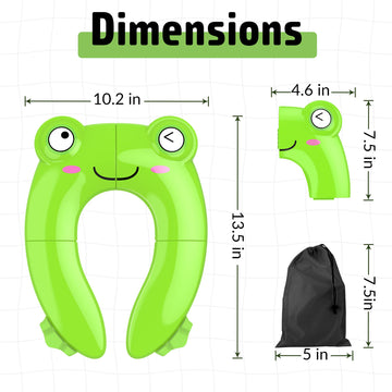 Portable Potty Seat For Toddler Travel - Foldable Non-Slip Potty Training Toilet Seat Cover For Boys Girls, Baby Kids With Draws