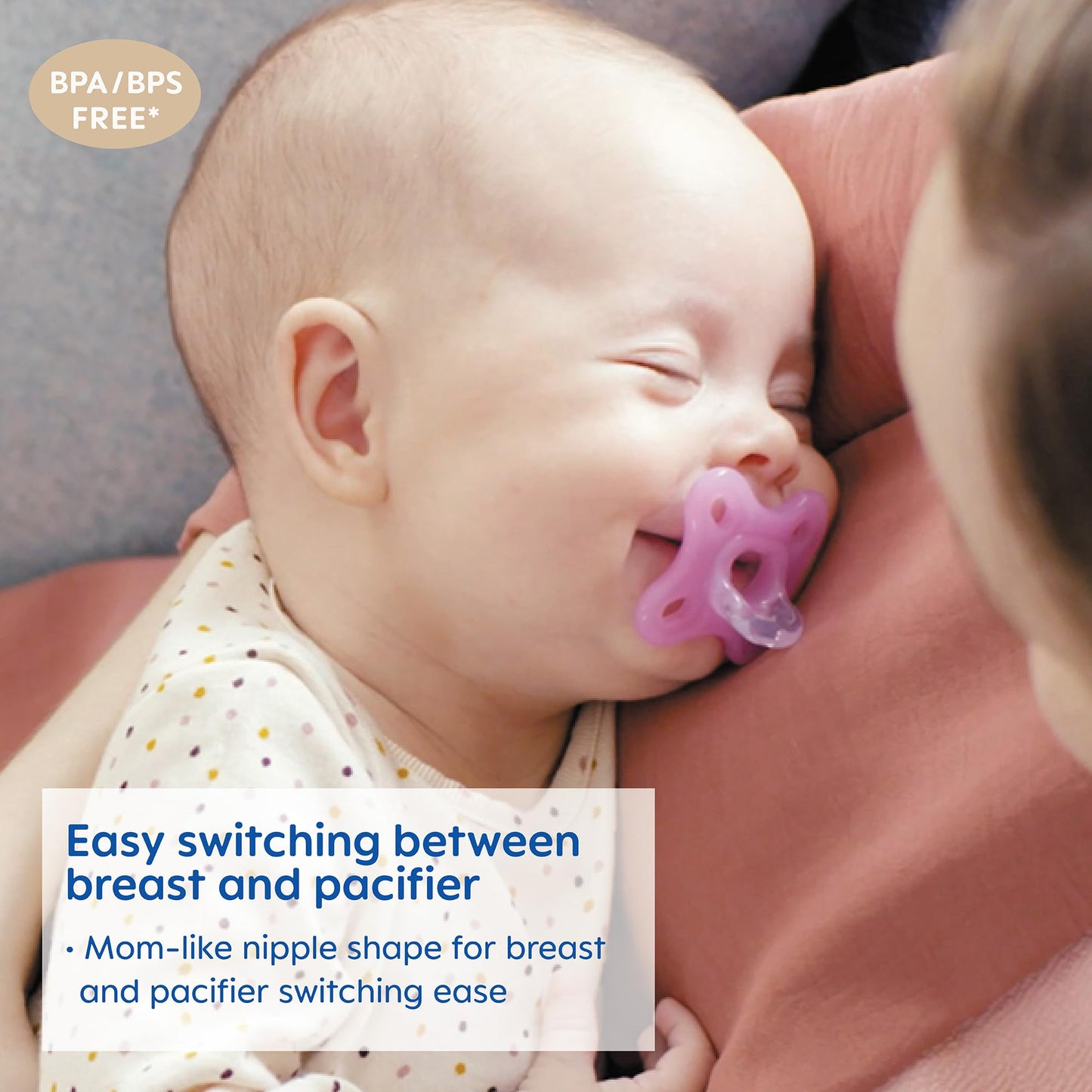 Mam Comfort Baby Pacifier, 100% Lightweight Silicone Pink/Purple/Blue (4 Count)