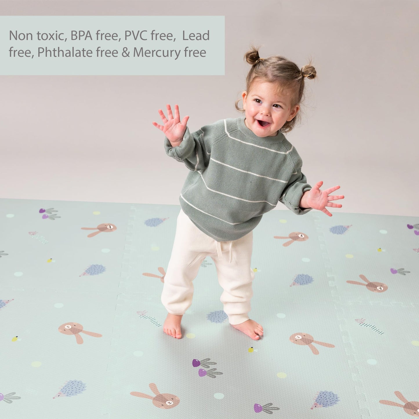 Taf Toys Baby Play Mat - Play Pen Tummy Time Mat & Crawling Mat Foam Play Mat For Baby With Interlocking Floor Tiles 72X48 Inche