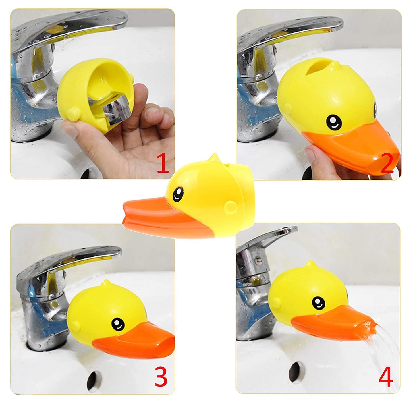 Faucet Extender For Kids, Evsofmlf 3Pcs Faucet Cover Cartoon Faucet Extender Sink Hand Extender Washing For Children, Toddler, B