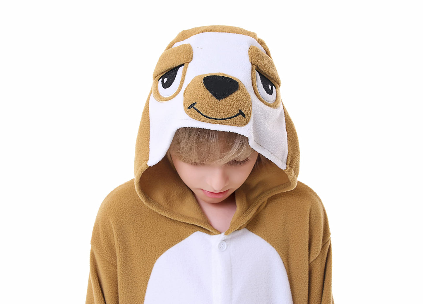 Canasour Sloth Onesie Kids Halloween Cosplay Costume Girls One Piece Pjs Anime Unisex Hoodie Pajamas Brown For 5T Boys Party Pyj