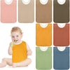Newwiee Large Muslin Pullover Baby Bibs Full Coverage Toddler Slip On Absorbent Bib Waterproof Toddler Towel Bibs(Mixed Color, 8