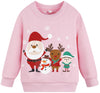 Akyzic Baby Girl Christmas Sweatshirt Reindeer Shirt Kids Fleece Crewneck Snowman Pullover Winter Toddler Girls Xmas Sweaters To