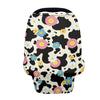 LedBack Floral Stretchy Car Seat Cover for Babies,Nursing Cover Breastfeeding Cover,Soft Breathable Cow Print Baby Carseat Canop