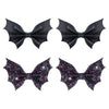 Oneninedream Black Bat Hair Bow Clips, 2 Pcs Pu Leather & Glitter Halloween Hair Clips With Alligator Clips, Baby Girl Toddler H