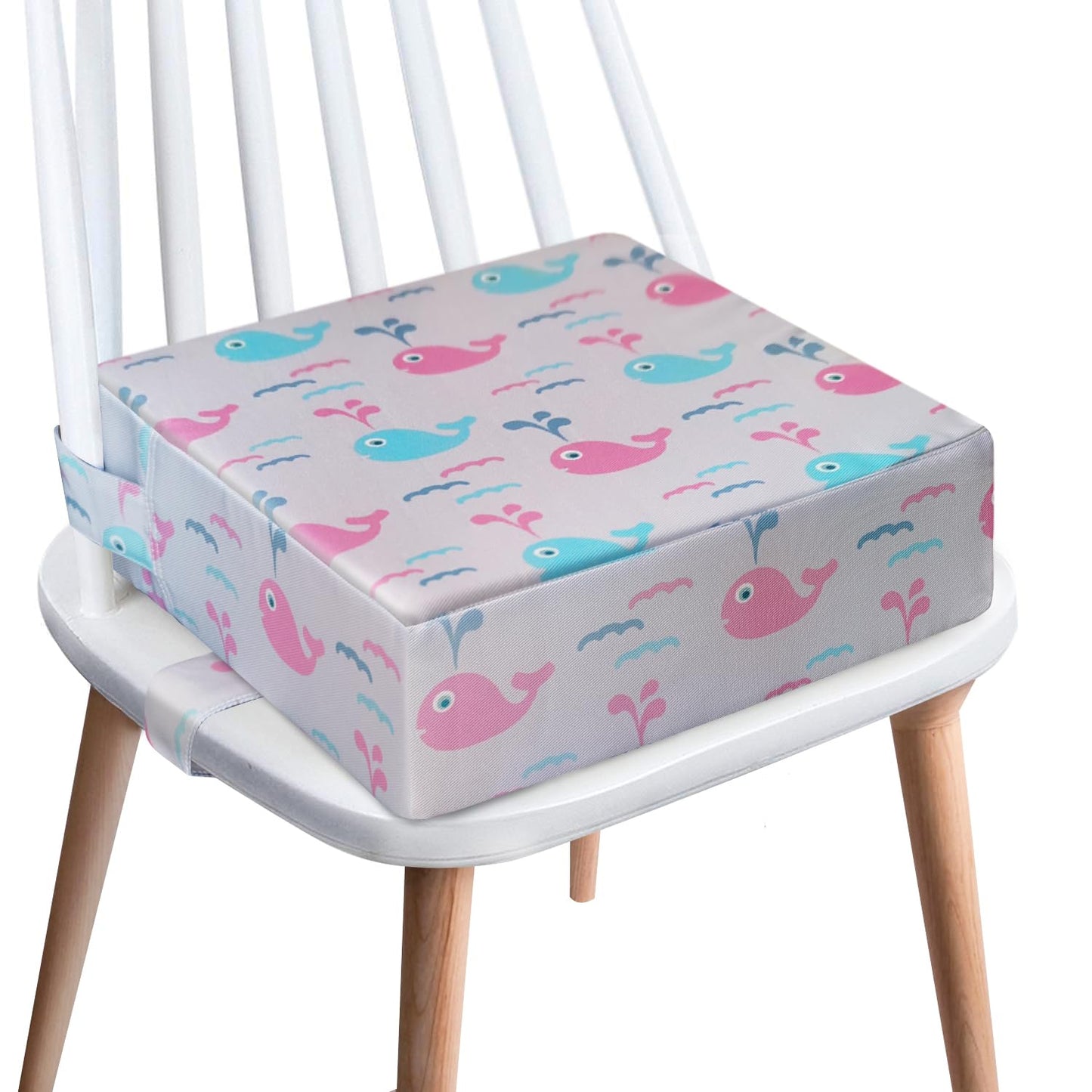 Toddler Booster Seat For Dining Table,4 Inches Washable Double Safer Straps Non-Slip Bottom Booster Seat Dining For Kids, Portab