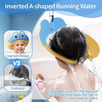 Lonlown Shower Cap Shield For Kids Baby Shower Cap For 1-10 Years Kids Bath Visor For Toddler Hair Washing Shield Cute Rabbit Sh