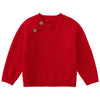 Pureborn Baby Toddler Boys Girls Pullover Sweater Christmas Cotton Knit Warm Crewneck Long Sleeve Tops Solid Red 18-24 Months