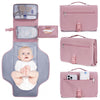 CEICEI Portable Diaper Changing Pad Waterproof Travel Baby Changing Mat with Large Wet/Dry Pocket & Elastic Wipes Pockets, Folda