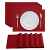 Disposable Burgundy Paper Placemats For Dining Table - 100-Pack 18' X 12' Cloth-Like Rectangle Paper Placemats For Baby, Kids,