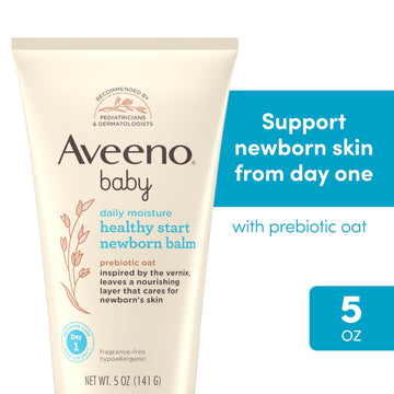 Aveeno Baby Healthy Start Nourishing Newborn Balm, Hypoallergenic Baby Skin Balm With Prebiotic Oat Leaves A Nourishing Layer To