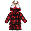 Hudson Baby Unisex Baby Plush Animal Face Bathrobe, Rudolph, 0-9 Months