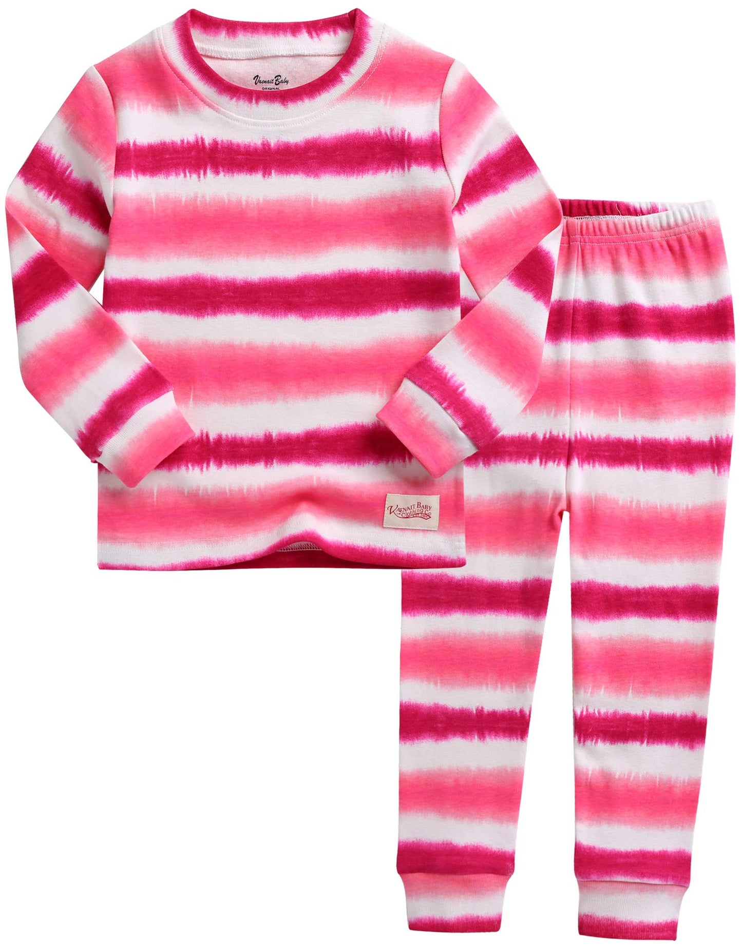 Vaenait Baby Kids Junior 100% Cotton Sleepwear Pajamas 2Pcs Set Tiedye-Pinkpurple-245 M