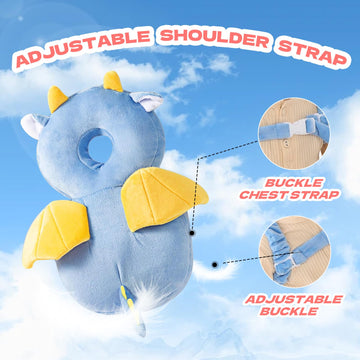 Grnstf Baby Toddler Head Protector, Baby Head Protection Backpack, Adjustable(Little Dragon)